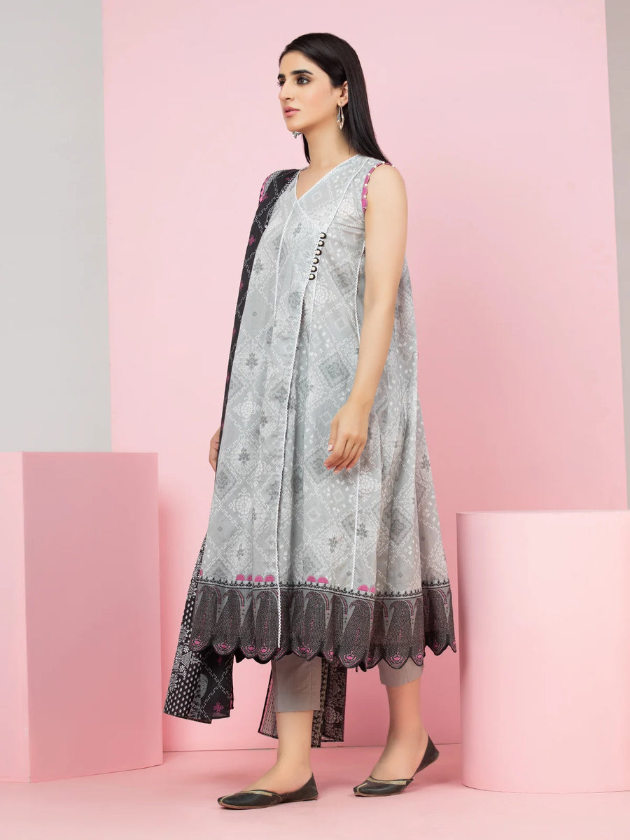edenrobe Allure Printed Lawn Unstitched 3Pc Suit EWU22A1-23103