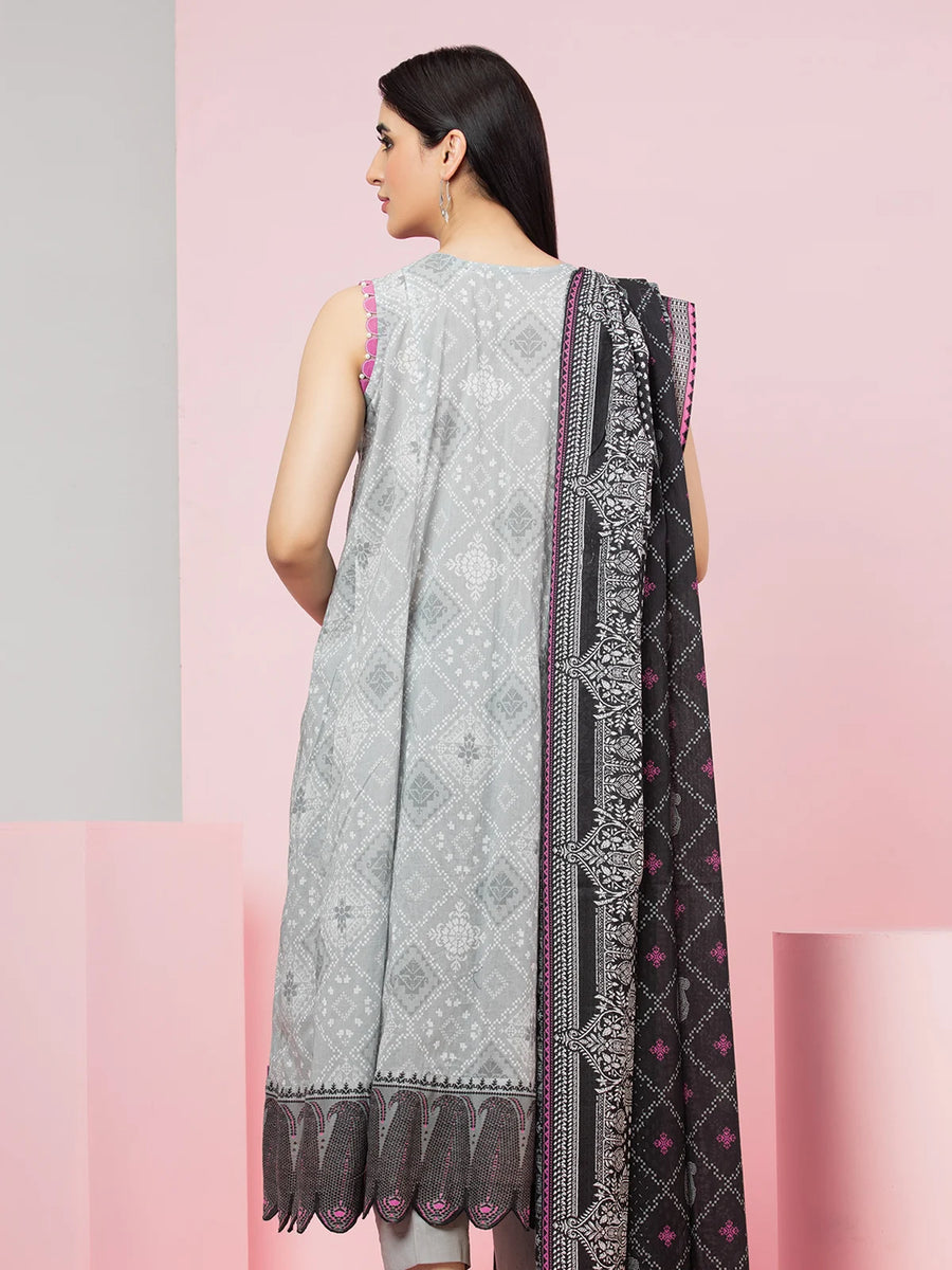 edenrobe Allure Printed Lawn Unstitched 3Pc Suit EWU22A1-23103