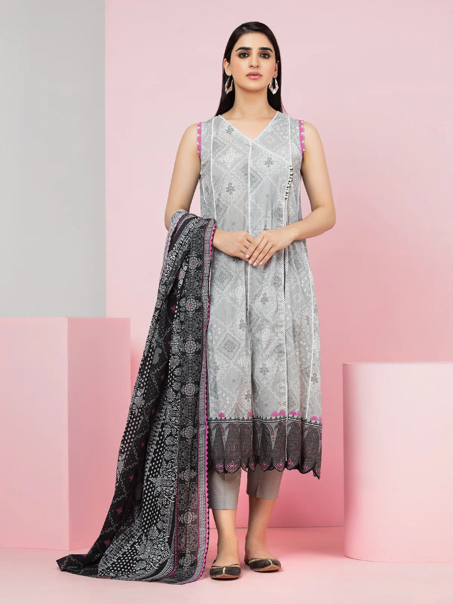 edenrobe Allure Printed Lawn Unstitched 3Pc Suit EWU22A1-23103