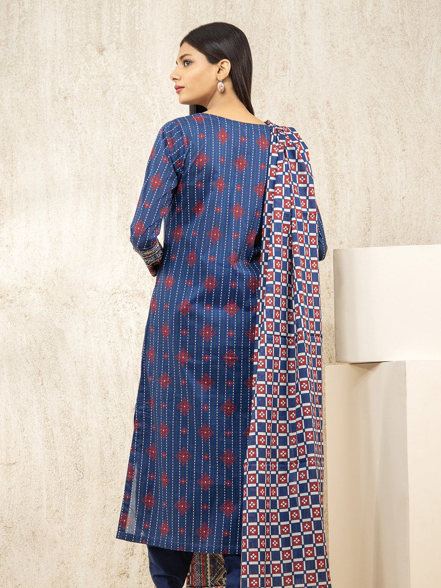 edenrobe Allure Lawn EWU22A1-23110 - Blue - 3 Piece