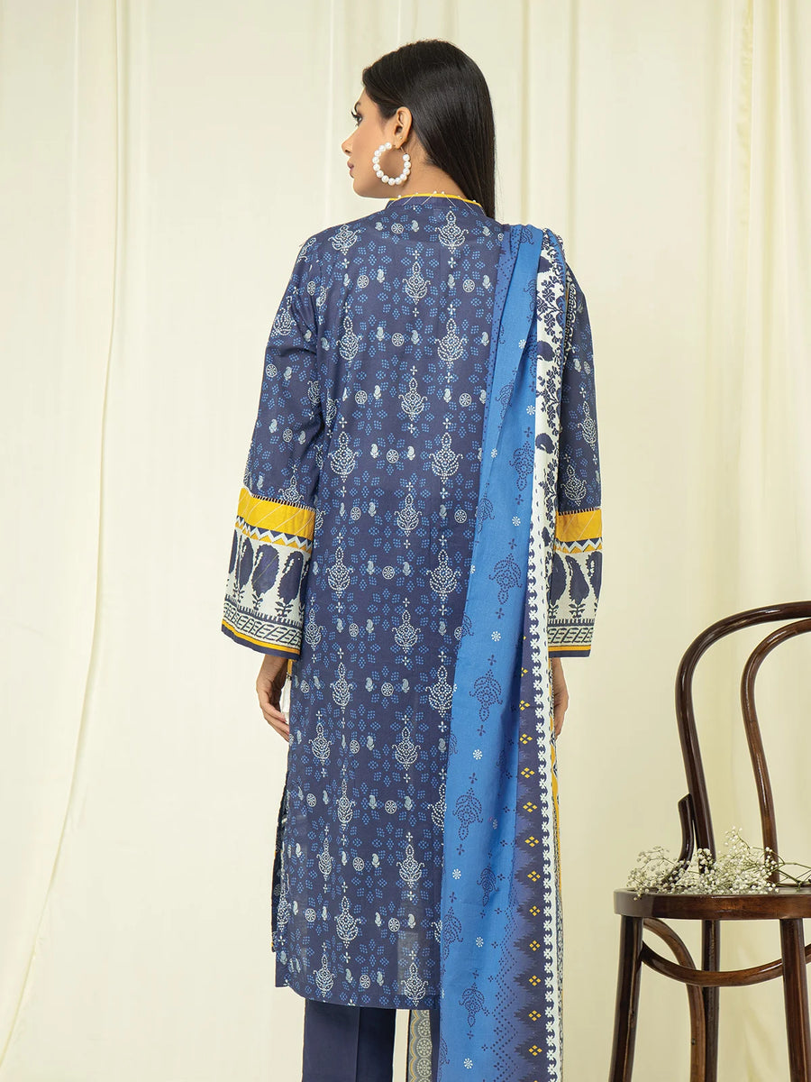 edenrobe Allure Printed Lawn Unstitched 3pc Suit EWU22A1-23117