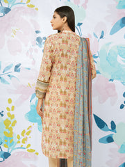 edenrobe Allure Lawn EWU22A1-23185 - Light Peach - 3 Piece