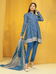 edenrobe Allure Lawn EWU22A1-23192 - Ocean Blue - 3 Piece