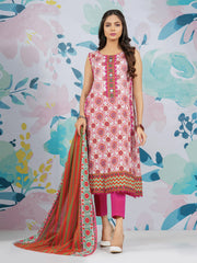 edenrobe Allure Lawn EWU22A1-23195 - Red & White - 3 Piece