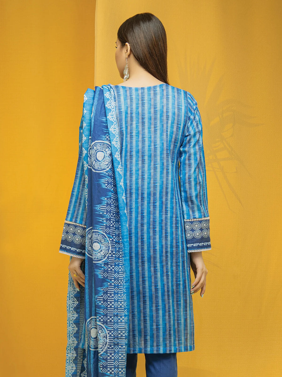 edenrobe Allure Lawn EWU22A1-23197 - Blue - 3 Piece
