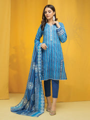 edenrobe Allure Lawn EWU22A1-23197 - Blue - 3 Piece