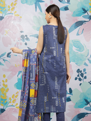 edenrobe Allure Lawn EWU22A1-23199 - Blue - 3 Piece
