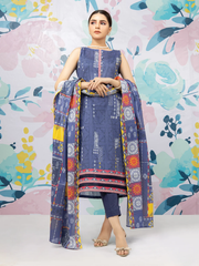 edenrobe Allure Lawn EWU22A1-23199 - Blue - 3 Piece