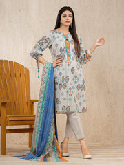 edenrobe Allure Printed Lawn Unstitched 3pc Suit EWU22A1-23206