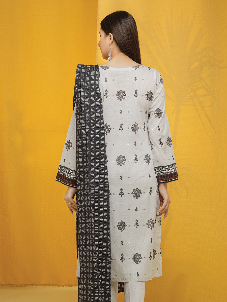 edenrobe Allure Lawn EWU22A1-23227 - Ash Grey - 2 Piece