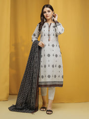 edenrobe Allure Lawn EWU22A1-23227 - Ash Grey - 2 Piece