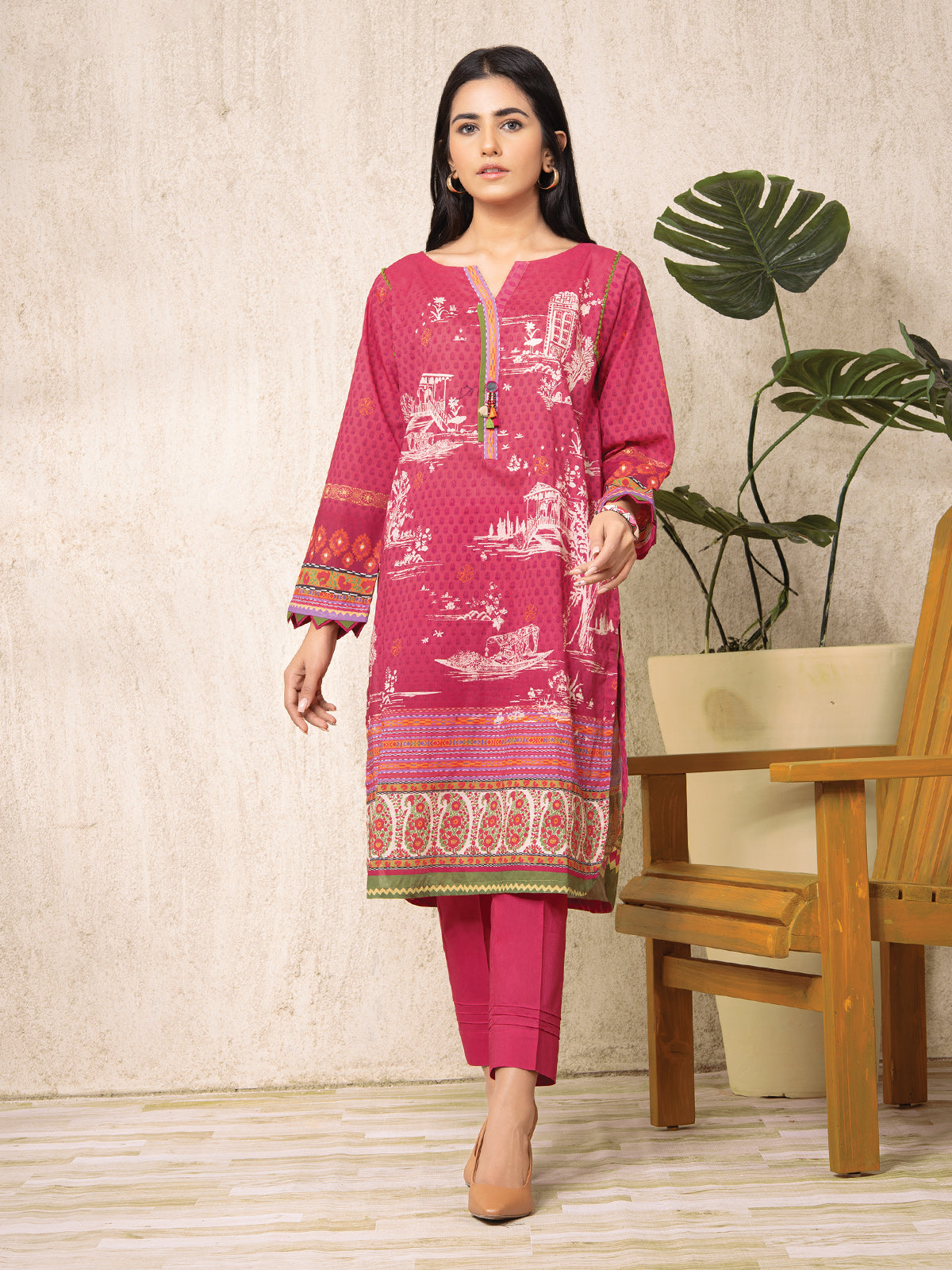 edenrobe Allure Lawn EWU22A1-23345 - Fuchsia - 2 Piece