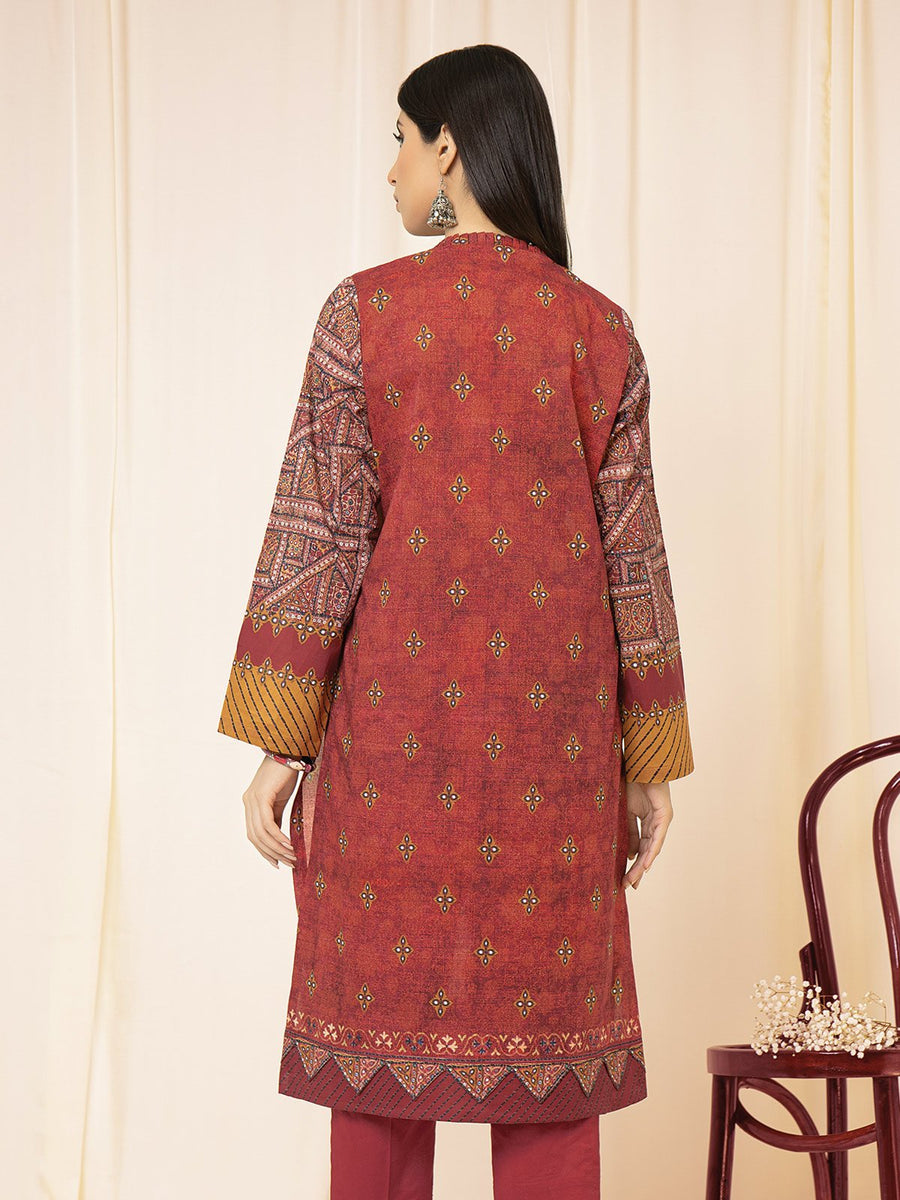 edenrobe Allure Lawn EWU22A1-23346 - Deep Rust - 2 Piece