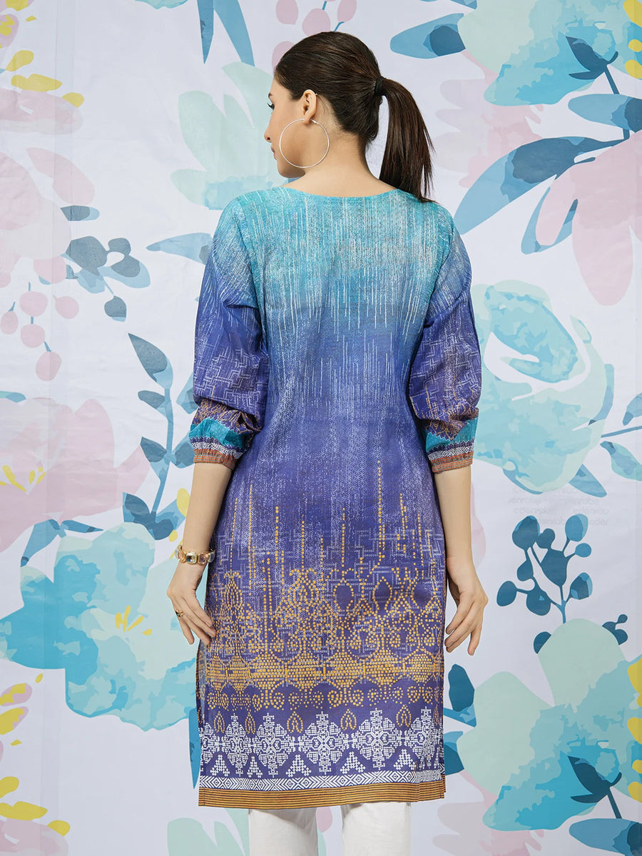 edenrobe EWU22A1-23356 - Blue Multi - 1 Piece
