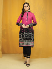 edenrobe Allure Lawn EWU22A1-23358 - Pink & Black - 1 Piece