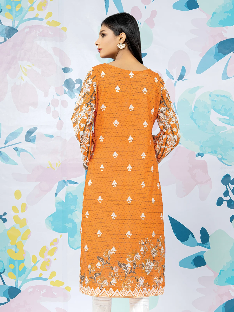 edenrobe Allure Lawn EWU22A1-23374 - Orange - 1 Piece