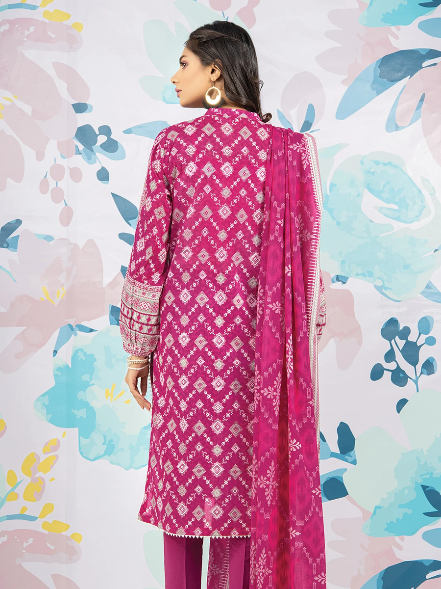 edenrobe Allure Lawn EWU22A1-23401 - Fuchsia - 3 Piece