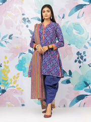 edenrobe Allure Lawn EWU22A1-23402 - Blue - 3 Piece