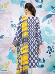edenrobe Allure Lawn EWU22A1-23405 - Blue & White - 3 Piece
