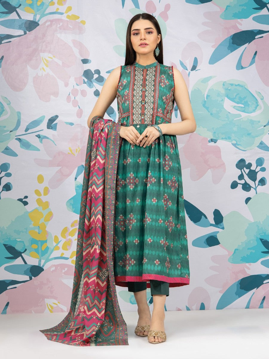 edenrobe Allure Printed Lawn Unstitched 3Pc Suit EWU22A1-23408
