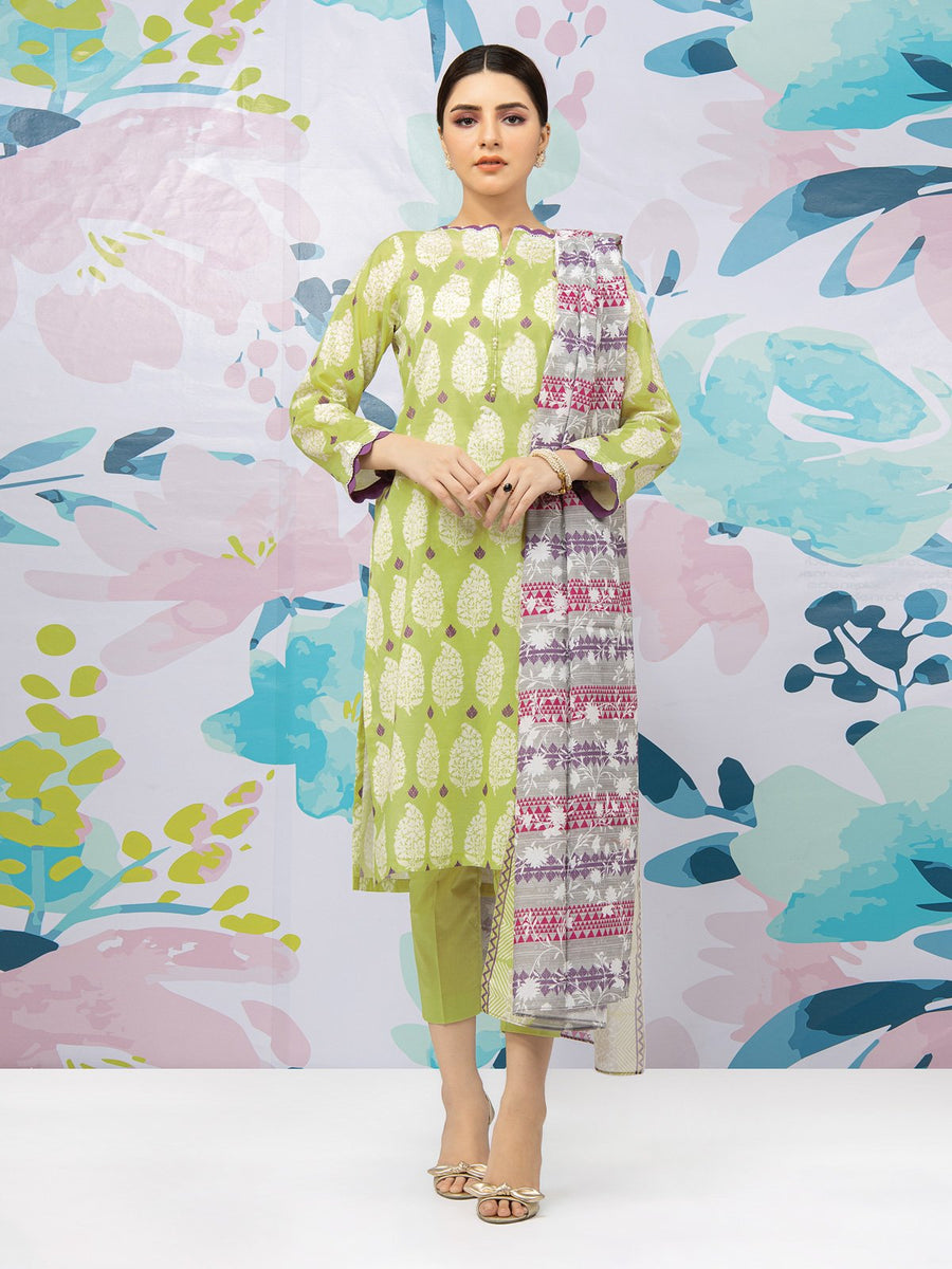 edenrobe Allure Lawn EWU22A1-23415 - Light Green - 3 Piece