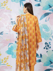 edenrobe Allure Lawn EWU22A1-23421 - Rust - 3 Piece