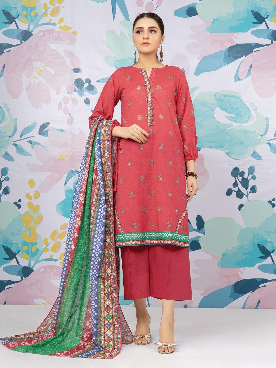 edenrobe Allure Lawn EWU22A1-23430 - Pink - 3 Piece