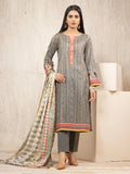 edenrobe Allure Grey Printed Lawn 3 Piece EWU22A1-23432