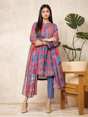 edenrobe Allure Lawn EWU22A1-23434 - Pink & Blue - 3 Piece