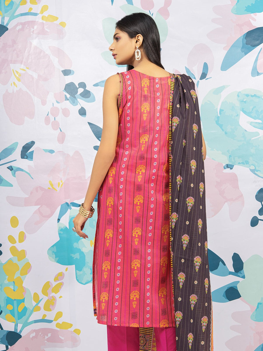 edenrobe Allure Lawn EWU22A1-23441 - Pink - 3 Piece