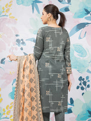 edenrobe Allure Lawn EWU22A1-23455 - Grey - 3 Piece