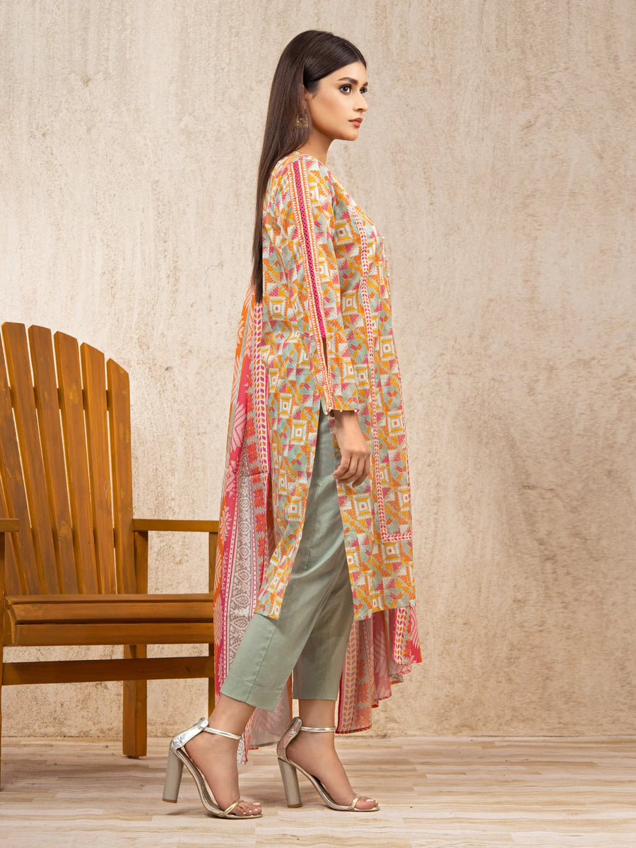 edenrobe Allure Printed Lawn Unstitched 3pc Suit EWU22A1-23464