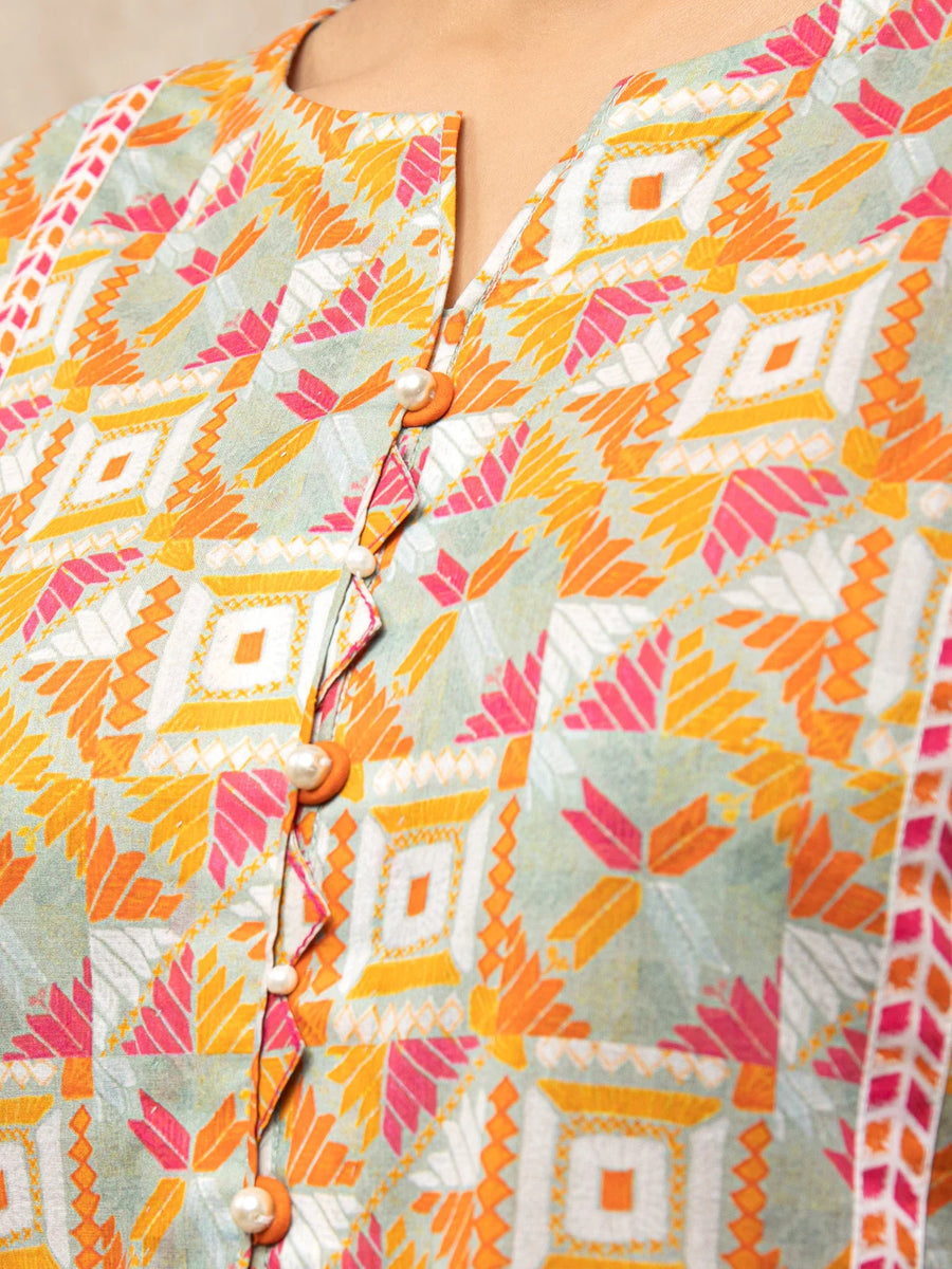 edenrobe Allure Printed Lawn Unstitched 3pc Suit EWU22A1-23464