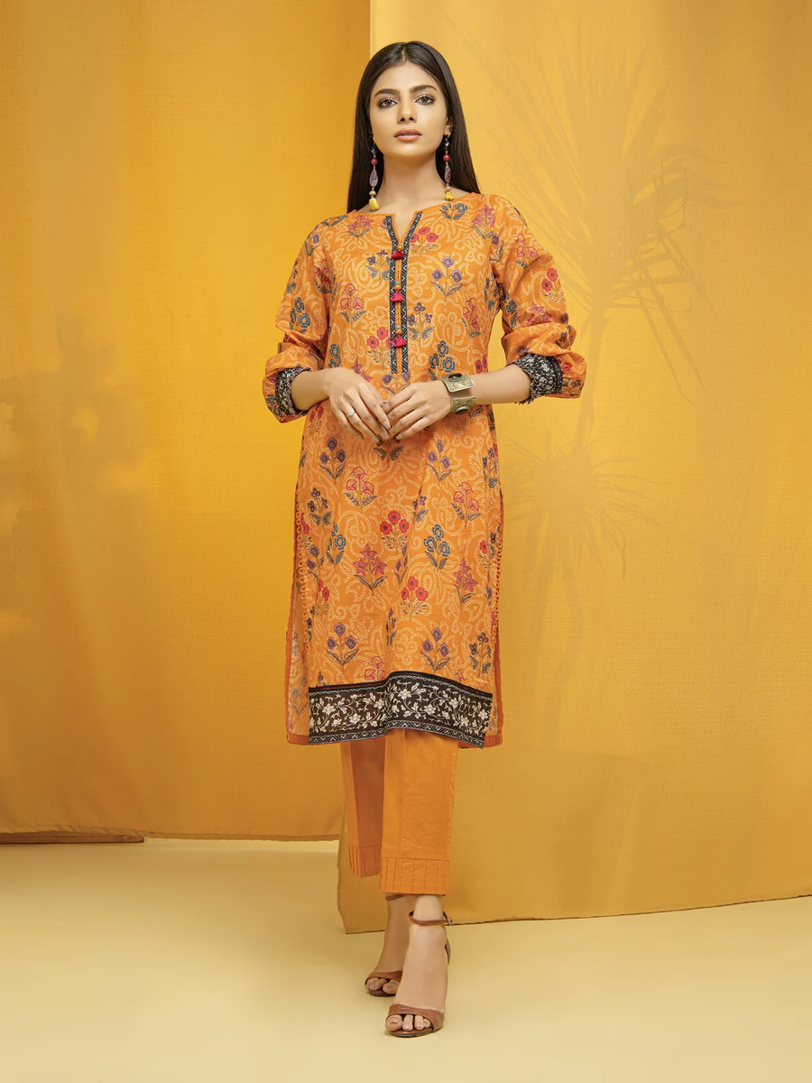 edenrobe Allure Lawn EWU22A1-23477 - Orange - 2 Piece