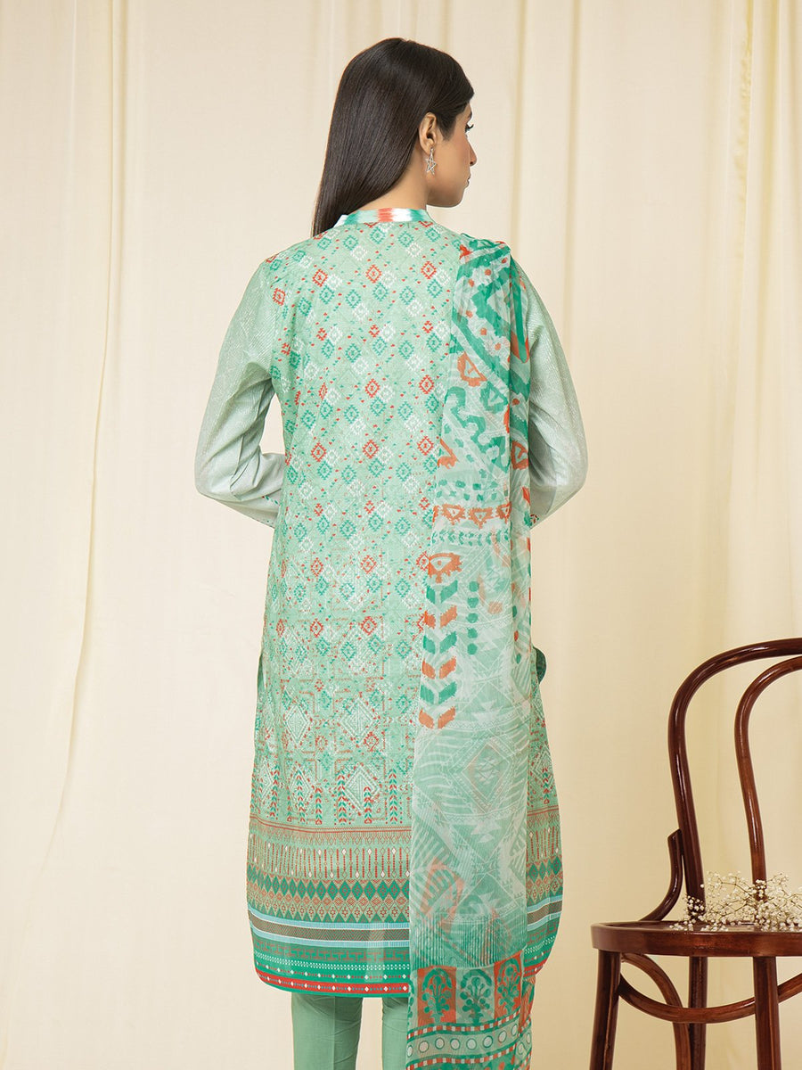 edenrobe Allure Lawn EWU22A2-23502 - Light Green - 3 Piece