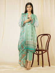 edenrobe Allure Lawn EWU22A2-23502 - Light Green - 3 Piece