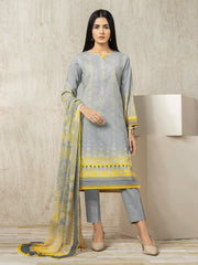 edenrobe Allure Lawn EWU22A2-23504 - Light Grey - 3 Piece