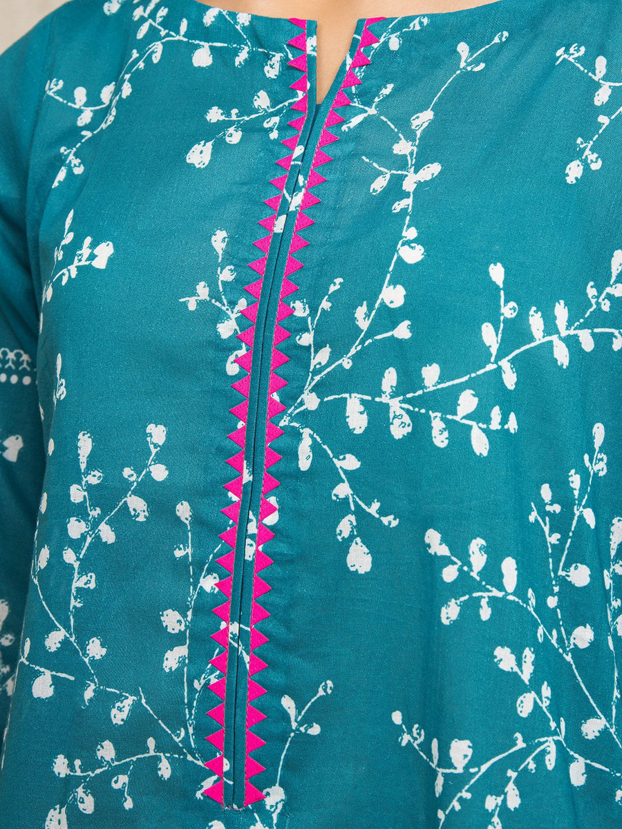 edenrobe Allure Lawn EWU22A2-23518 - Turquoise - 3 Piece