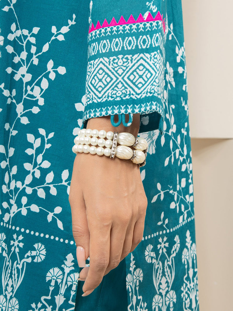 edenrobe Allure Lawn EWU22A2-23518 - Turquoise - 3 Piece