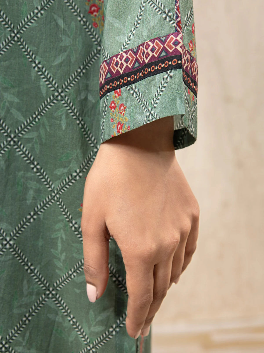 edenrobe Allure Printed Khaddar Unstitched 3Pc Suit EWU22A3-23386