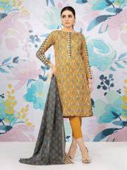 edenrobe Allure Khaddar Unstitched Printed 3Pc Suit EWU22A3-23426-XXL