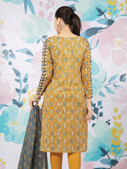 edenrobe Allure Khaddar Unstitched Printed 3Pc Suit EWU22A3-23426-XXL