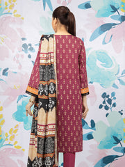 edenrobe Allure Printed Khaddar Unstitched 3Pc Suit EWU22A3-23429