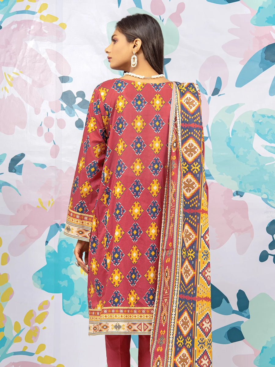edenrobe Allure Khaddar Unstitched Printed 3Pc Suit EWU22A3-23439
