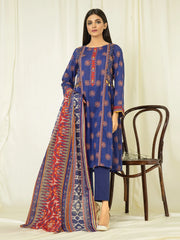 edenrobe Allure Printed Khaddar Unstitched 3Pc Suit EWU22A3-23465