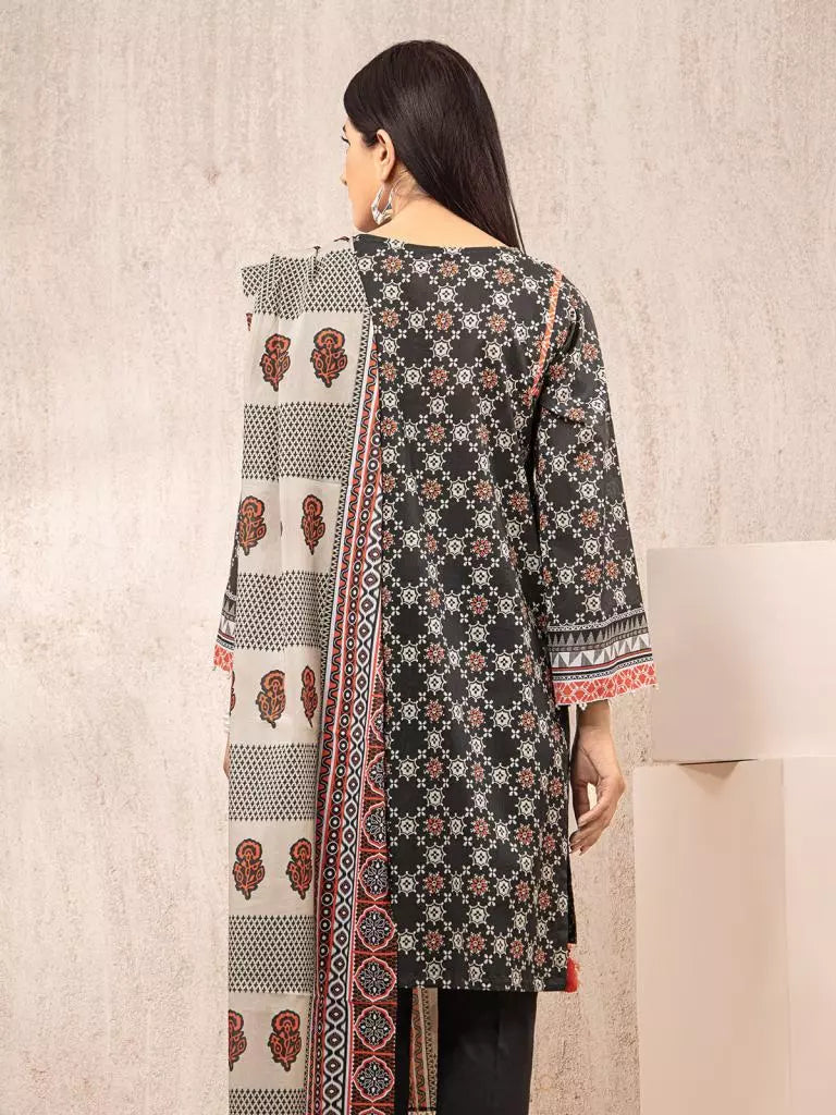 edenrobe Allure Khaddar Unstitched Printed 3Pc Suit EWU22A3-23466-XXL