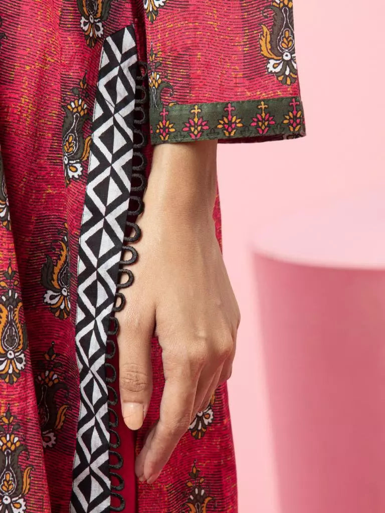 edenrobe Allure Khaddar Unstitched Printed 3Pc Suit EWU22A3-24240-XXL