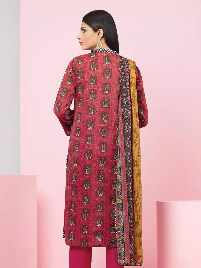 edenrobe Allure Printed Khaddar Unstitched 3Pc Suit EWU22A3-24240