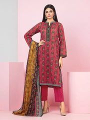 edenrobe Allure Khaddar Unstitched Printed 3Pc Suit EWU22A3-24240-XXL