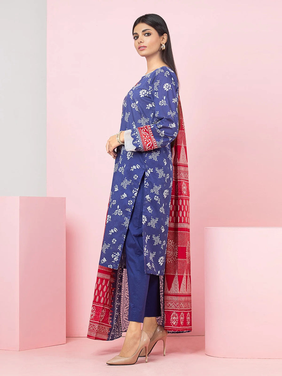 edenrobe Allure Printed Khaddar Unstitched 3Pc Suit EWU22A3-24252